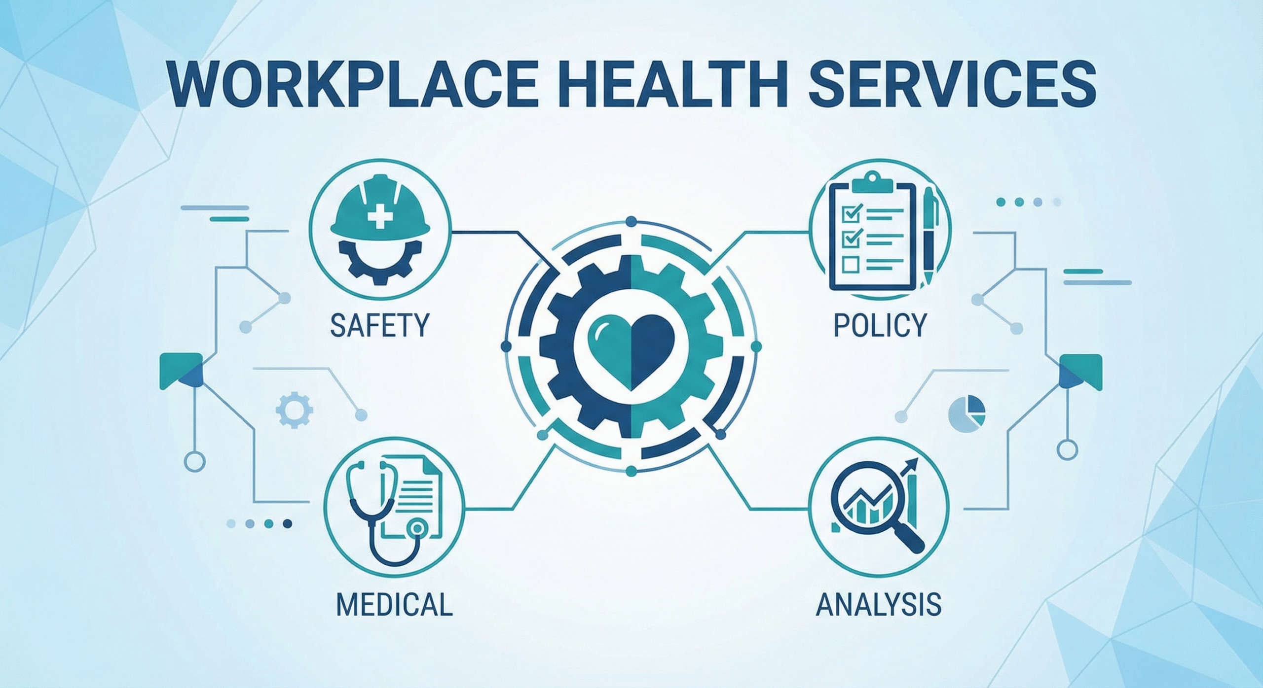 Occupational health services and workplace wellness illustration