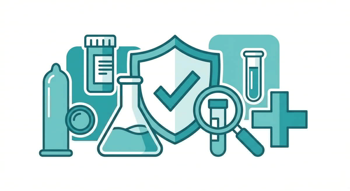 Illustration of STI testing process steps at CityHealth San Leandro