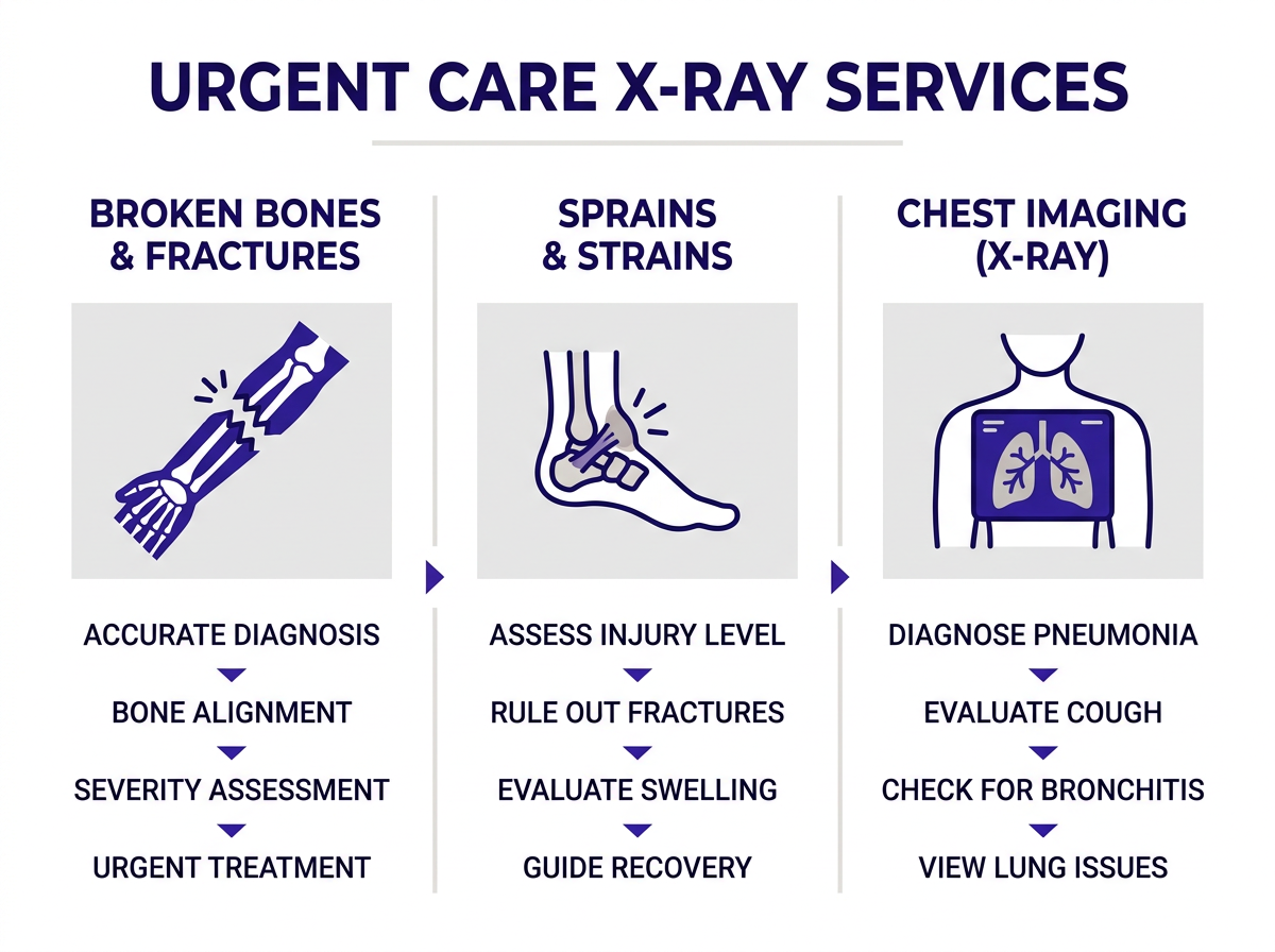 Infographic comparing urgent care x-ray costs vs emergency room costs