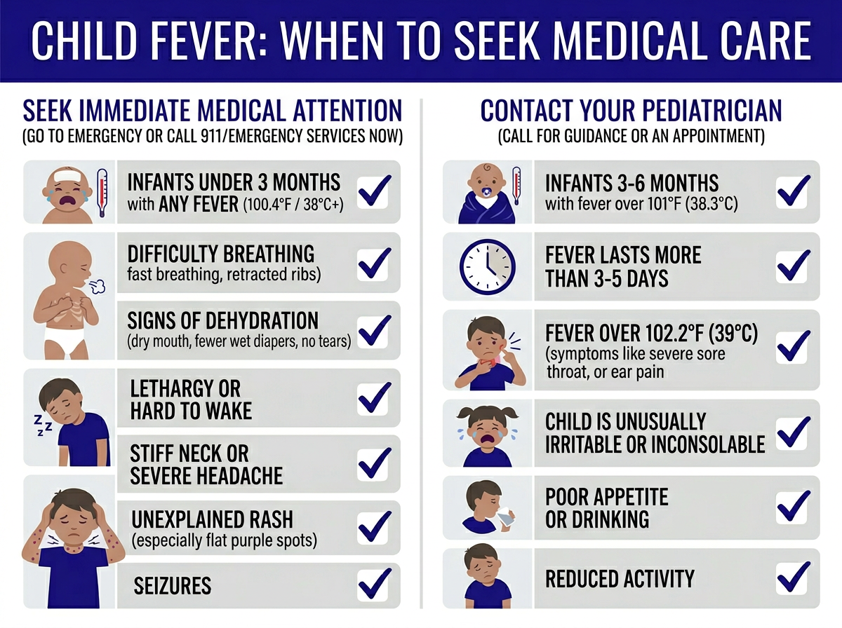 when to seek medical care for child fever decision guide