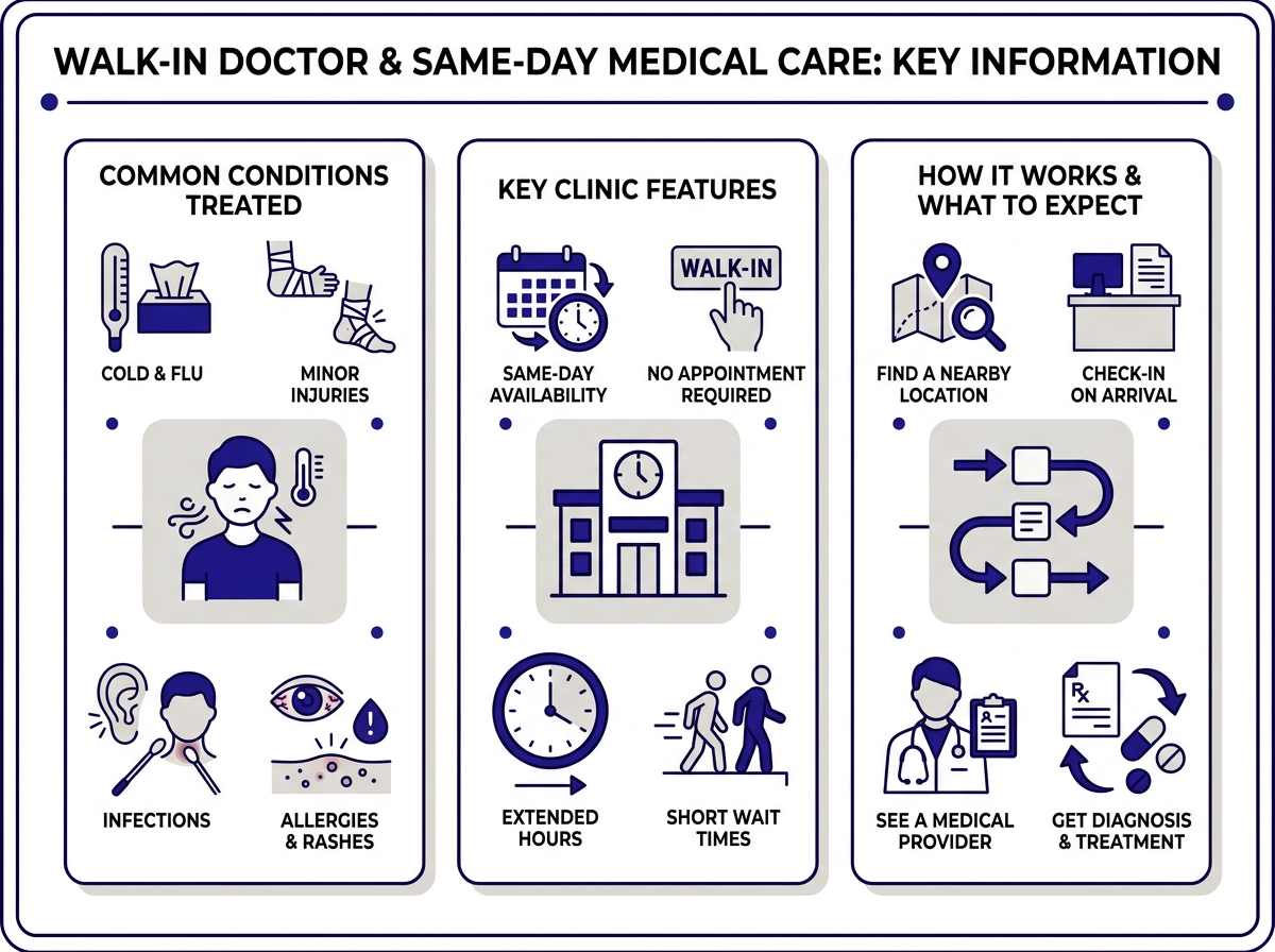 Walk in doctor near me -- common conditions treated at urgent care