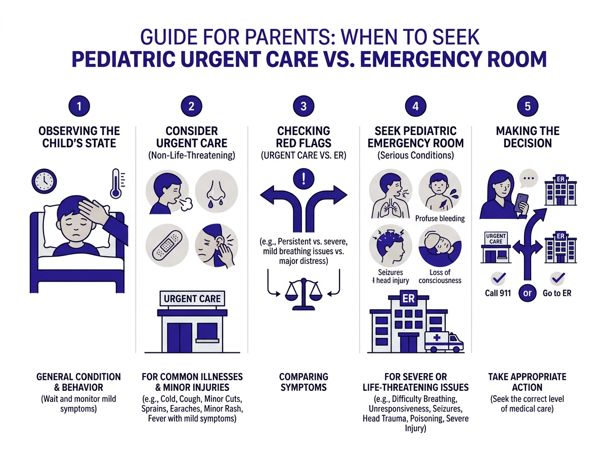 Common childhood injuries treated at urgent care including cuts, sprains, and fractures