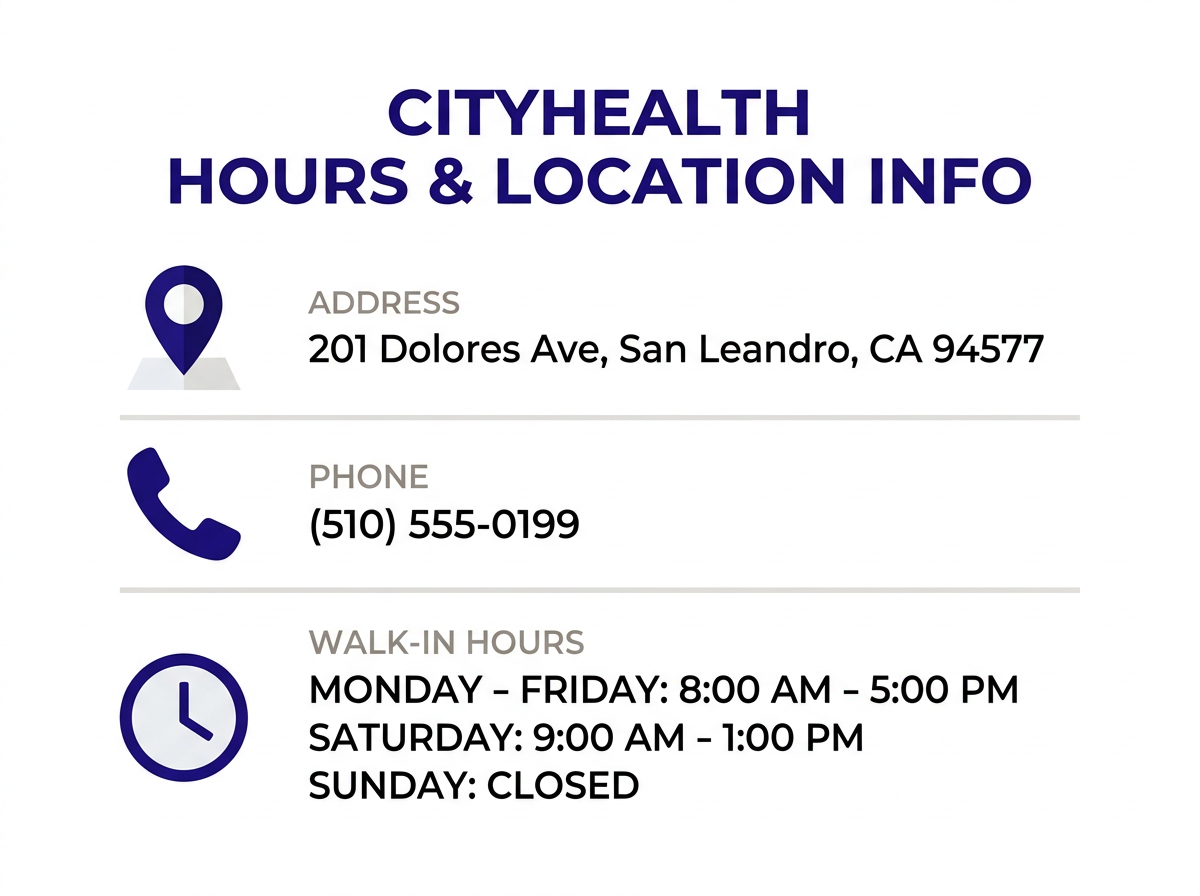 Ubicación y horarios de CityHealth - doctor hispano cerca de mi en San Leandro