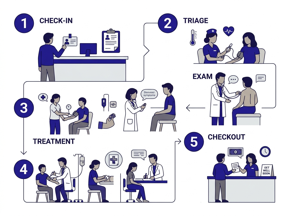 Pasos de la visita de atencion urgente - como va el proceso