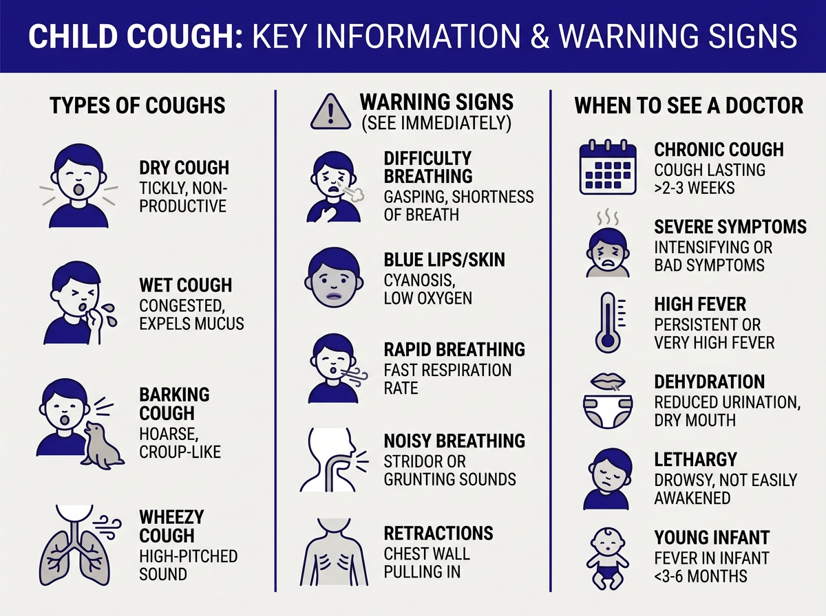 Types of coughs in children barking wet dry whooping