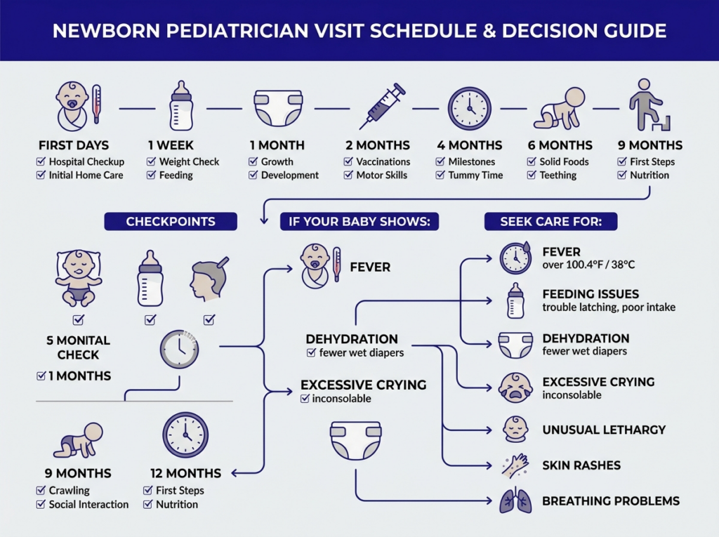 Red flags between newborn pediatrician visits when to seek care
