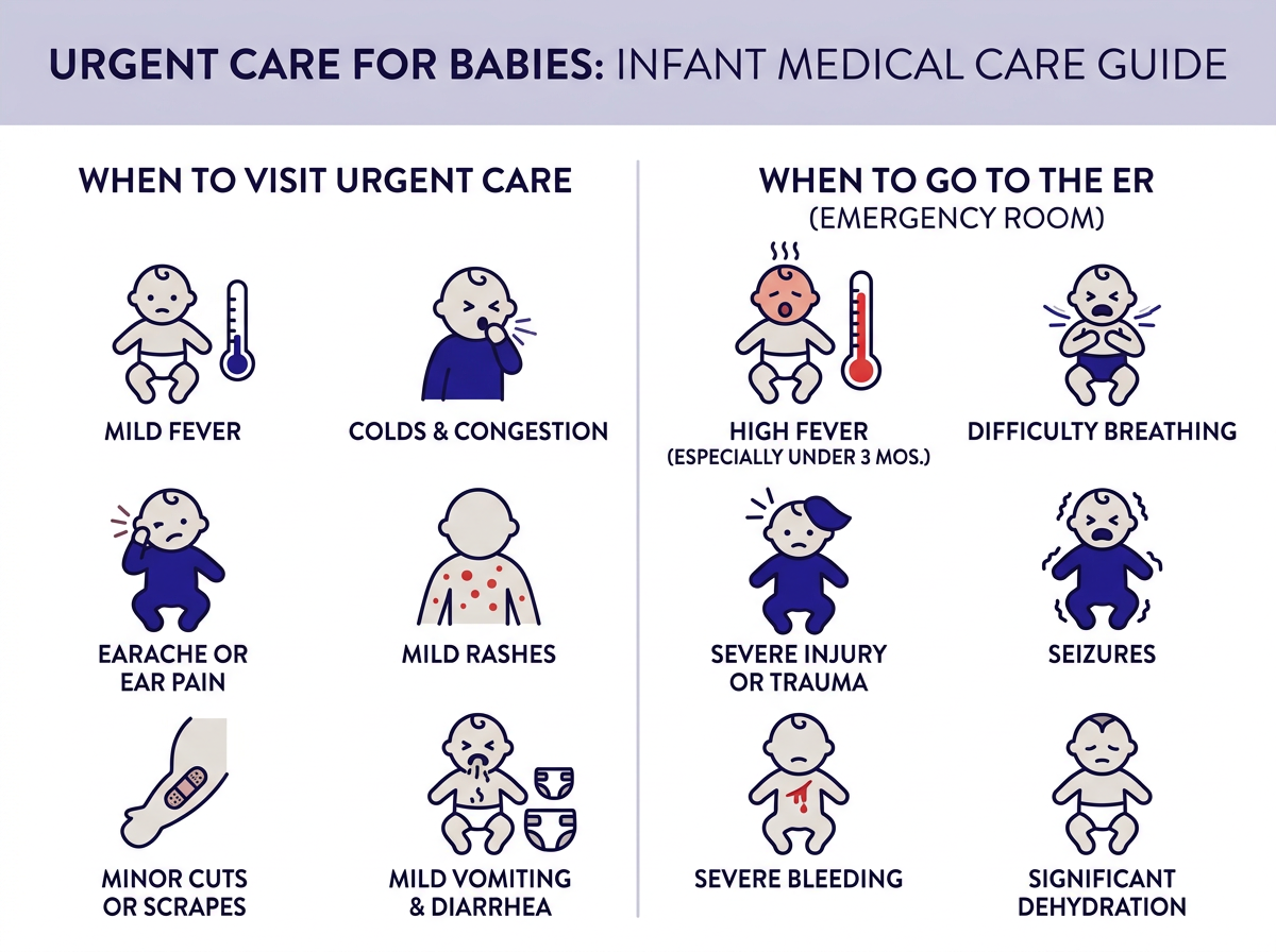 Urgent care for babies age guide and fever thresholds