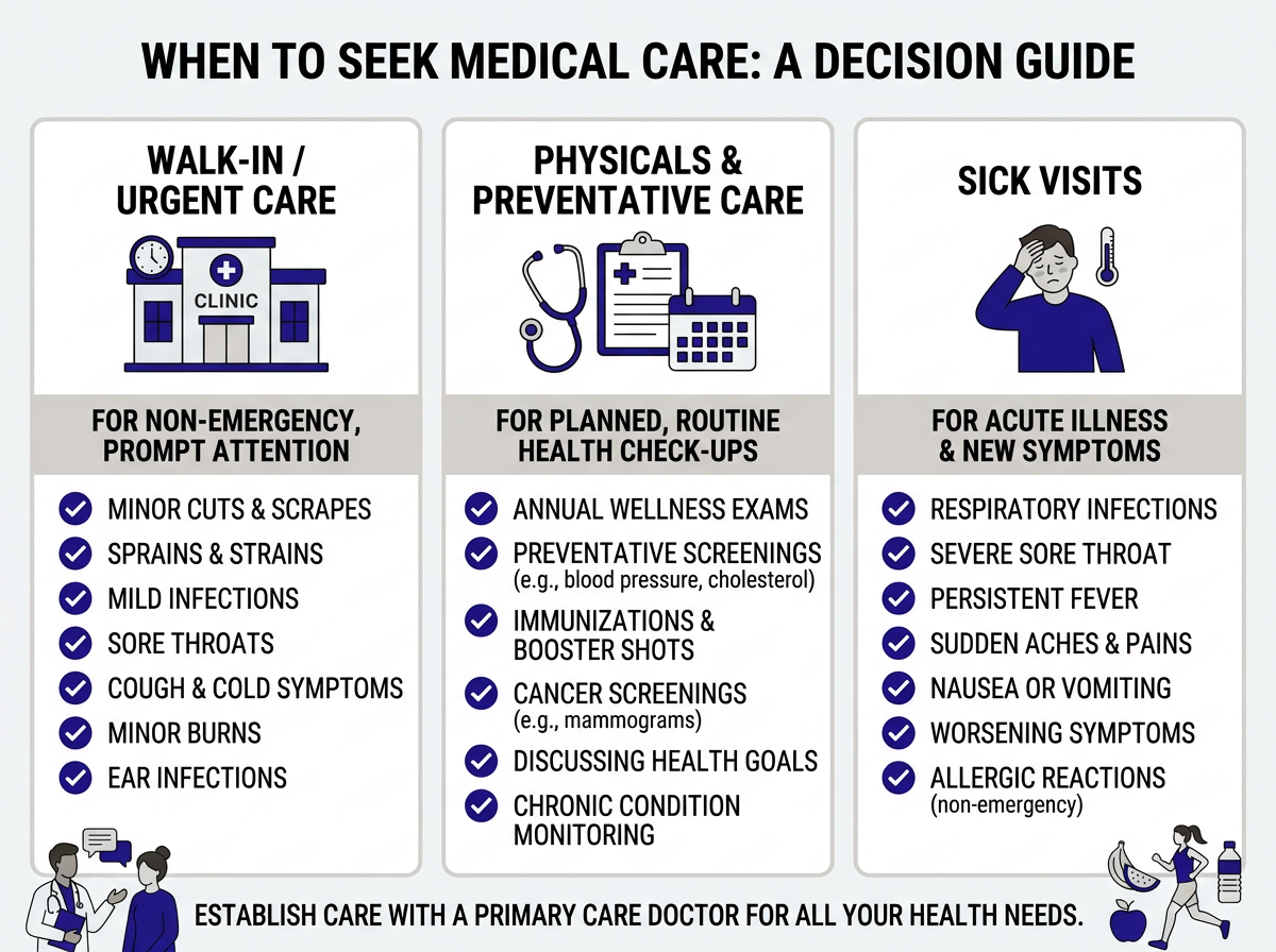 When to visit a walk-in clinic vs the emergency room