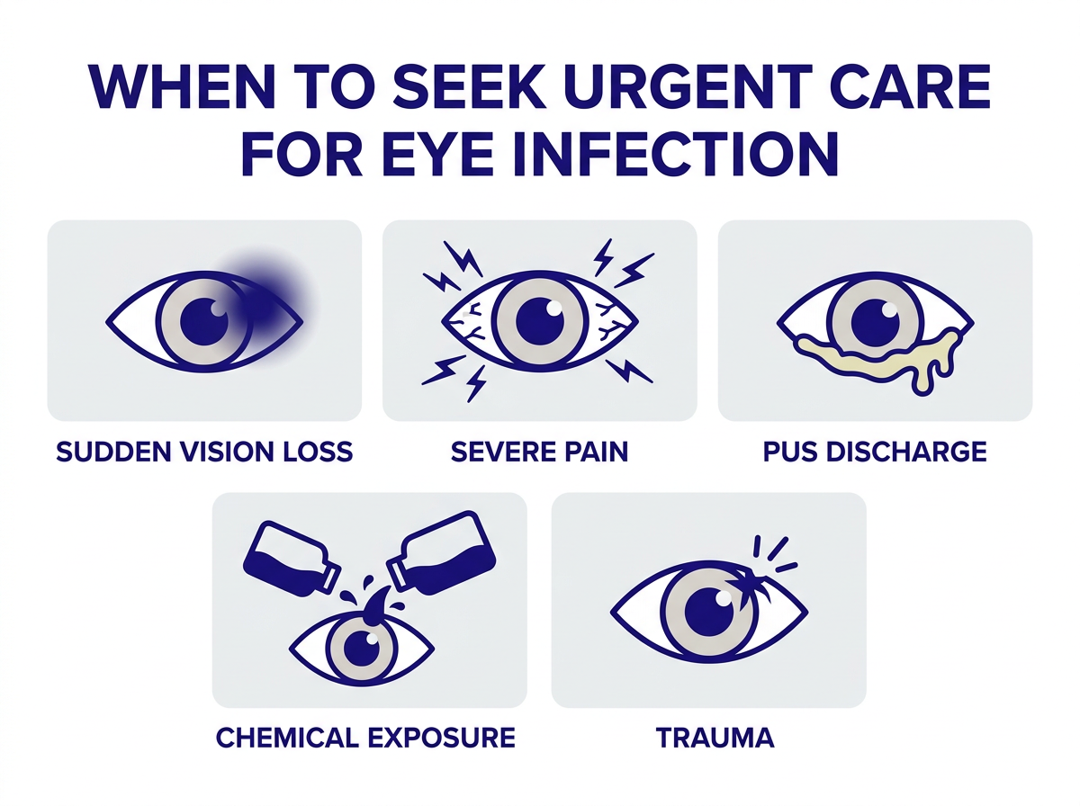 cuando buscar urgencias infeccion de ojos tratamiento inmediato dolor vision pus