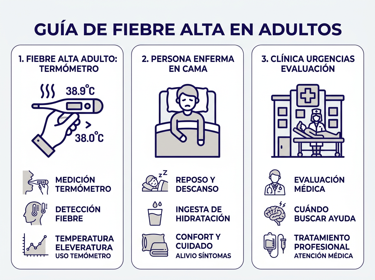 Fiebre alta en adultos tratamiento: rangos de temperatura y qué hacer