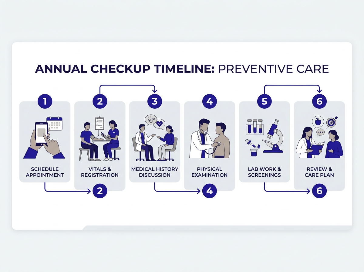Health screenings timeline by decade