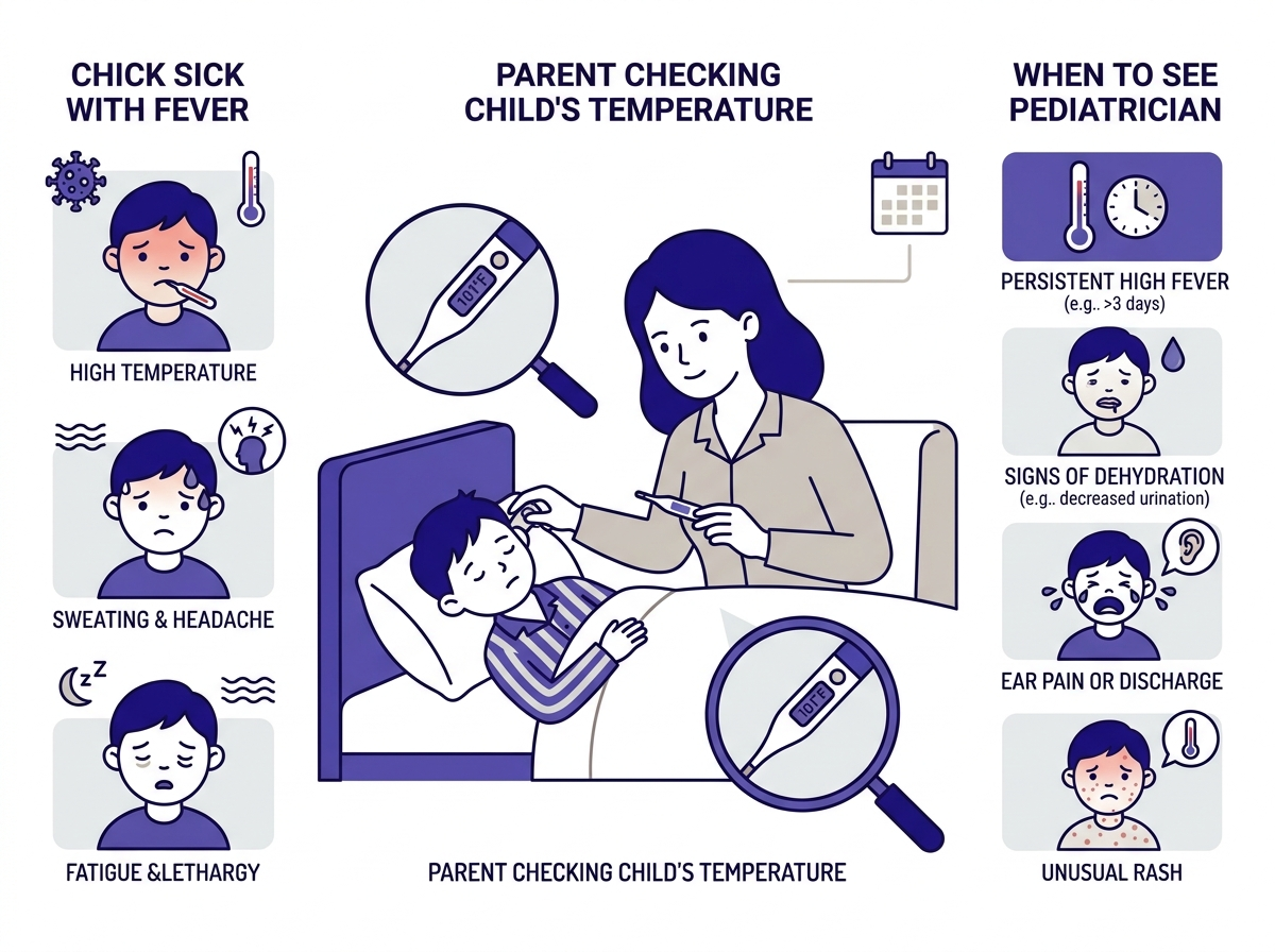 Checklist showing when your child is sick when to see doctor warning signs