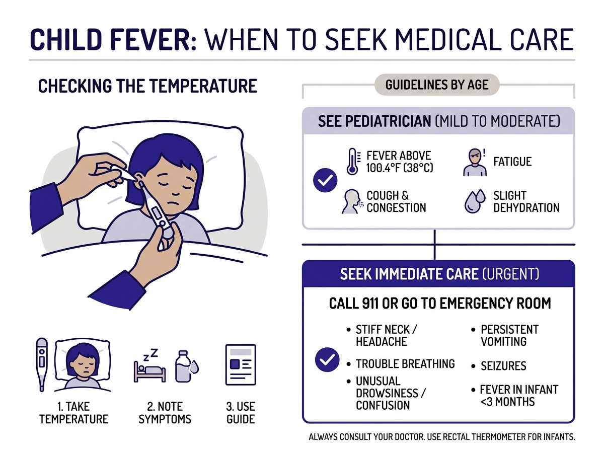 Decision guide for child sick when to see doctor vs ER