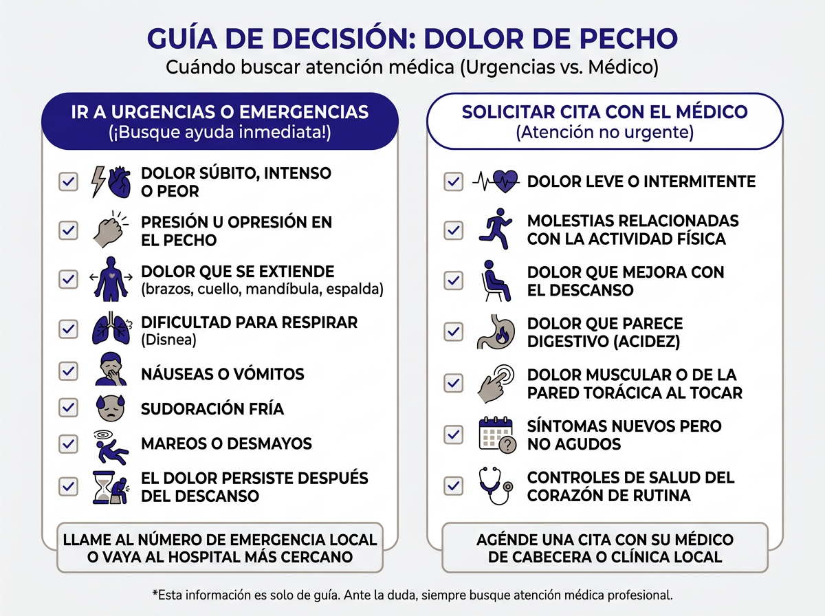 Señales de alerta en dolor de pecho