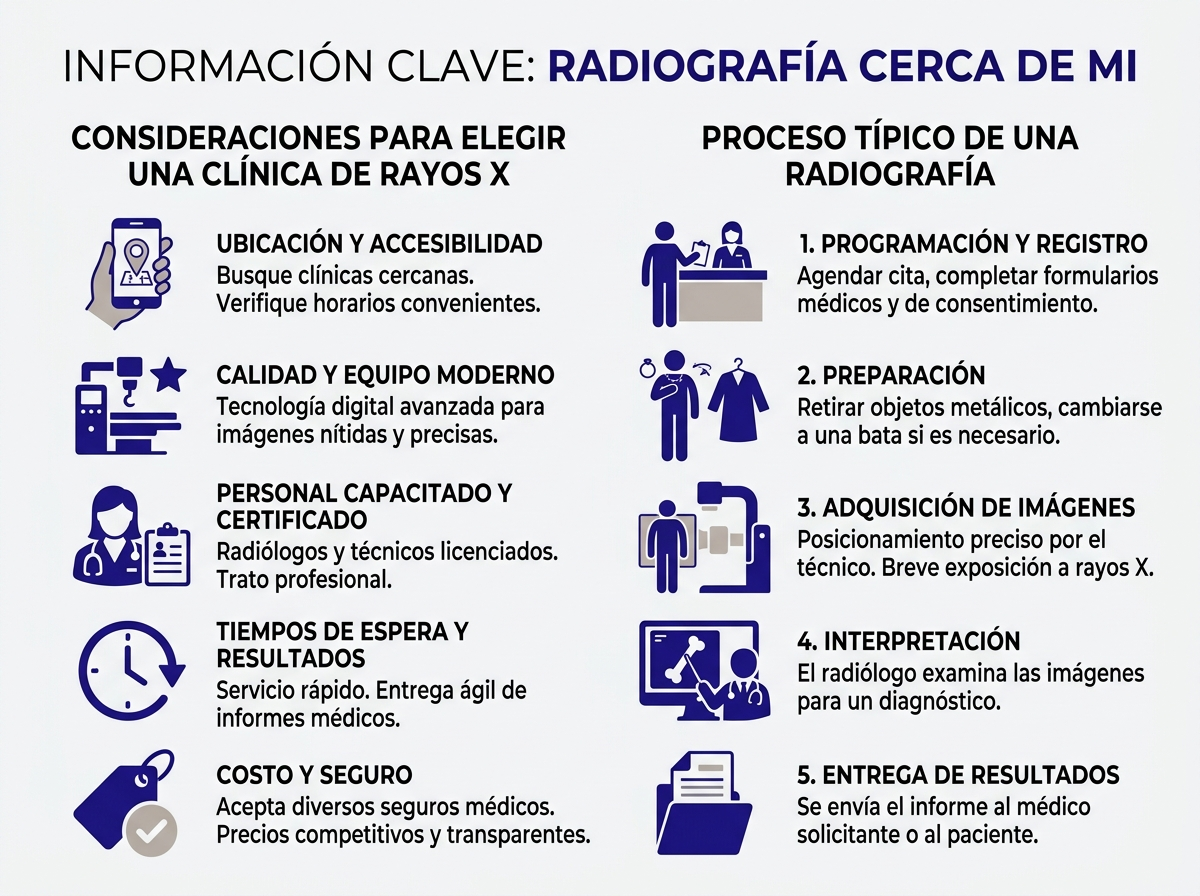 Infografía sobre radiografía cerca de mi qué detecta