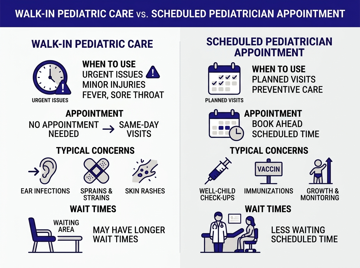 What pediatrician near me walk in clinics can treat for children