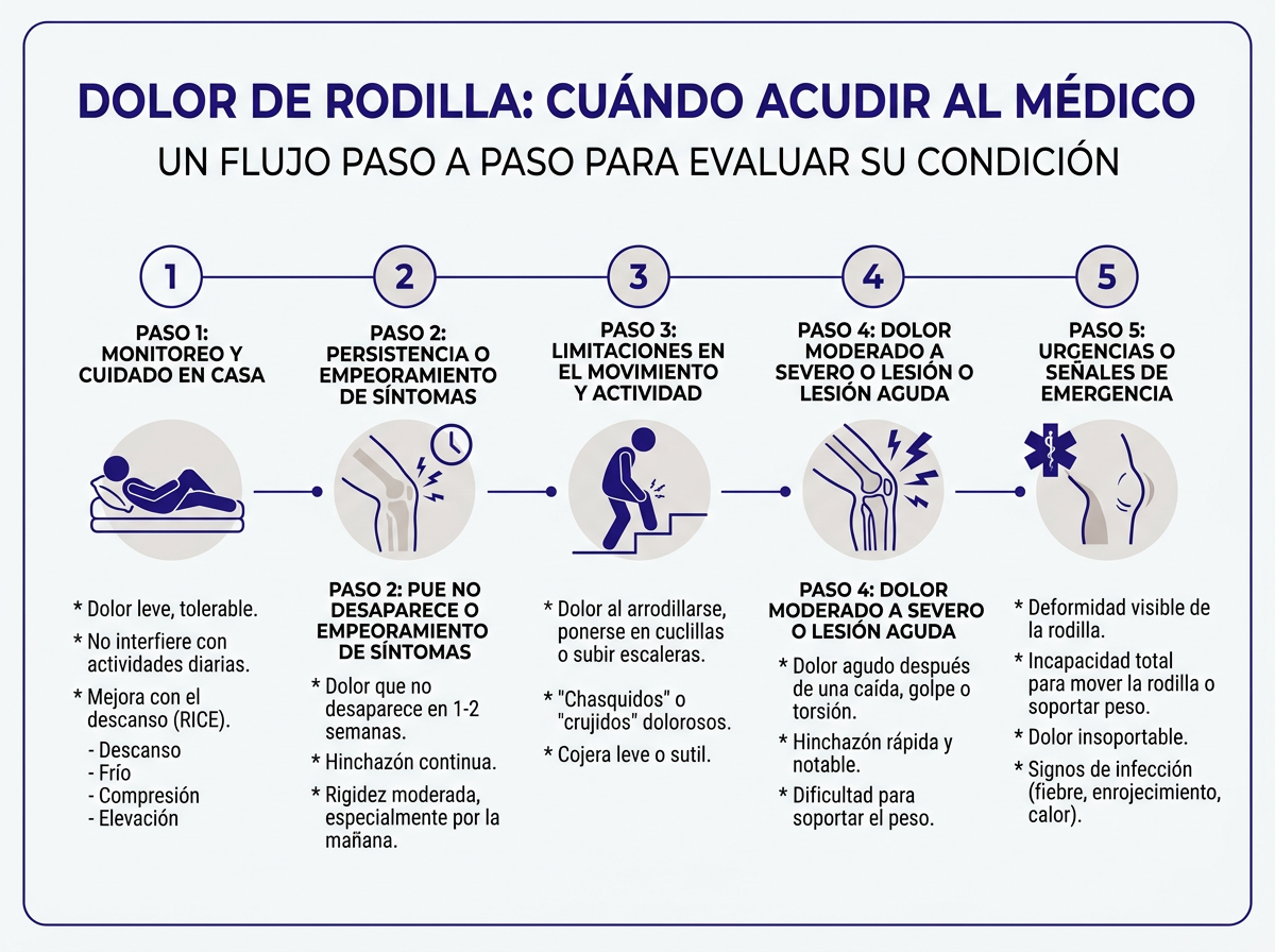 Infografía de causas comunes del dolor de rodilla