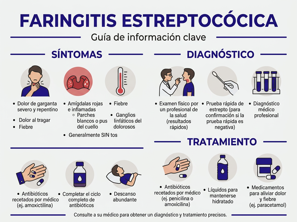 Síntomas del strep throat en español vs dolor de garganta viral