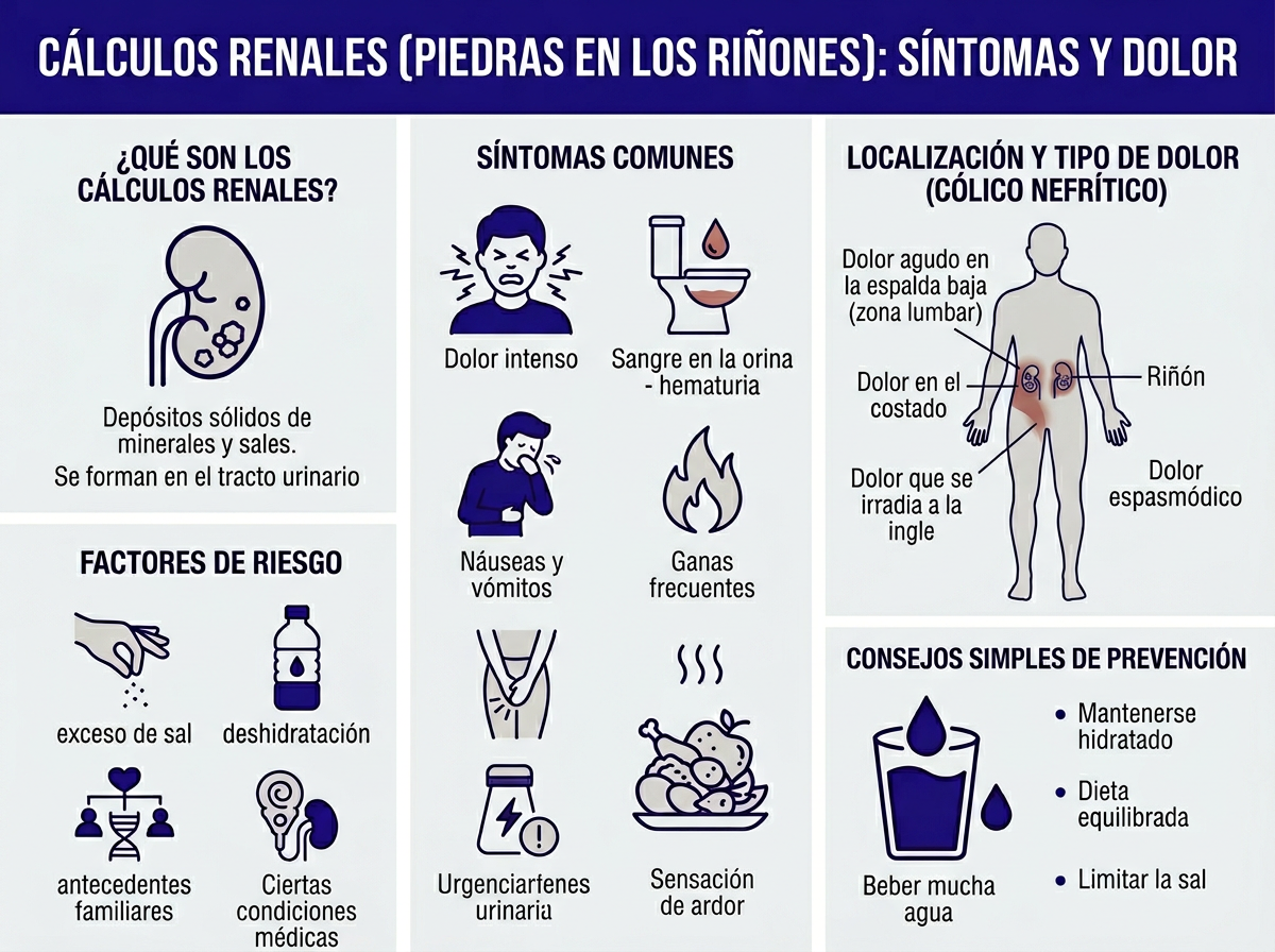 Infografía sobre piedras en los riñones