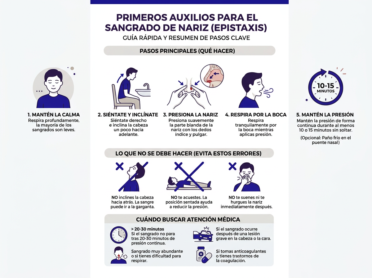 Infografía sobre sangrado de nariz