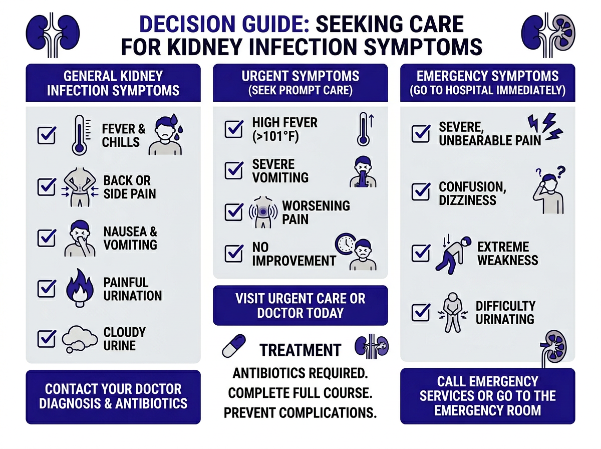 Kidney infection treatment steps and when to seek emergency care