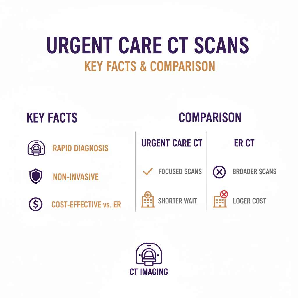 Comparison chart showing can urgent care do ct scan vs X-ray vs MRI