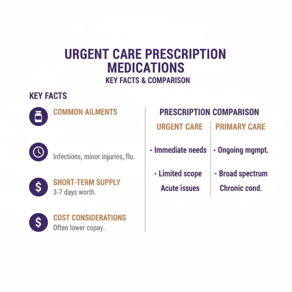 Chart showing what medications can urgent care prescribe