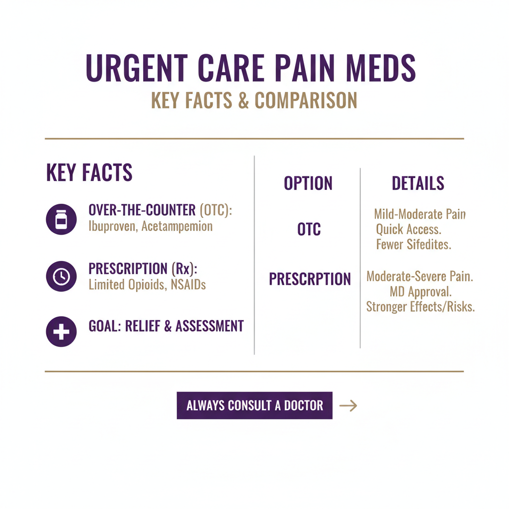 Can urgent care prescribe pain meds types and options chart