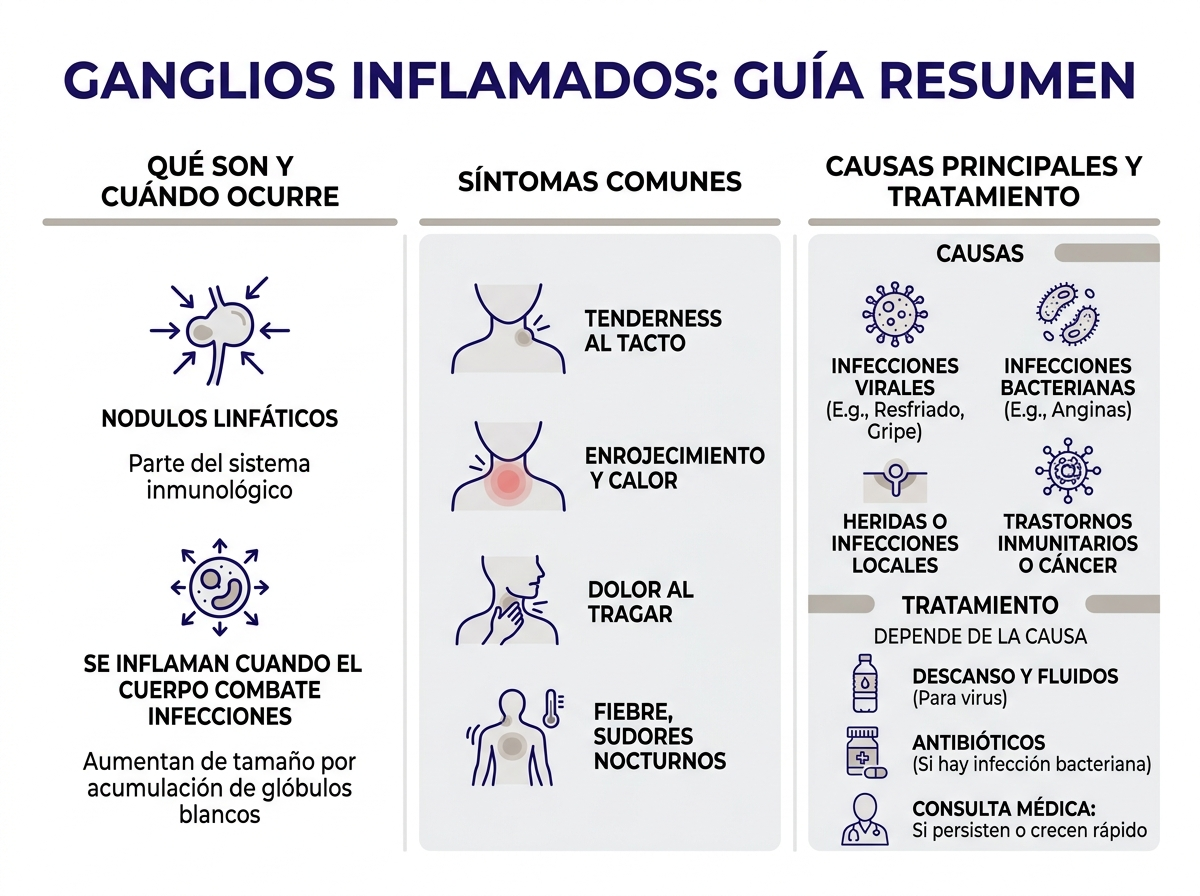 Causas comunes de ganglios inflamados