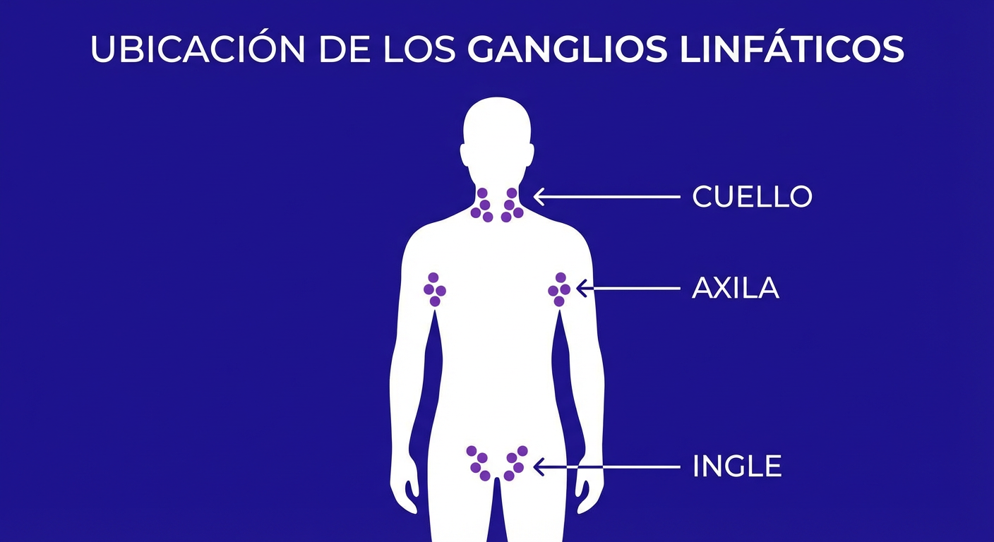 Ubicaciones de ganglios inflamados en el cuerpo