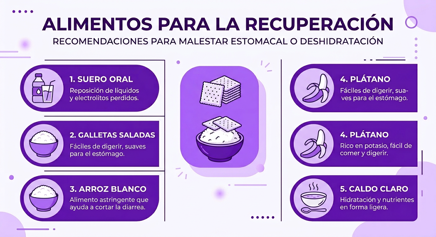 Alimentos para recuperación de infección estomacal