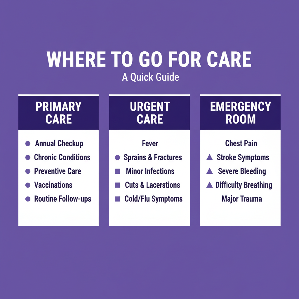 When to choose primary care vs urgent care vs emergency room