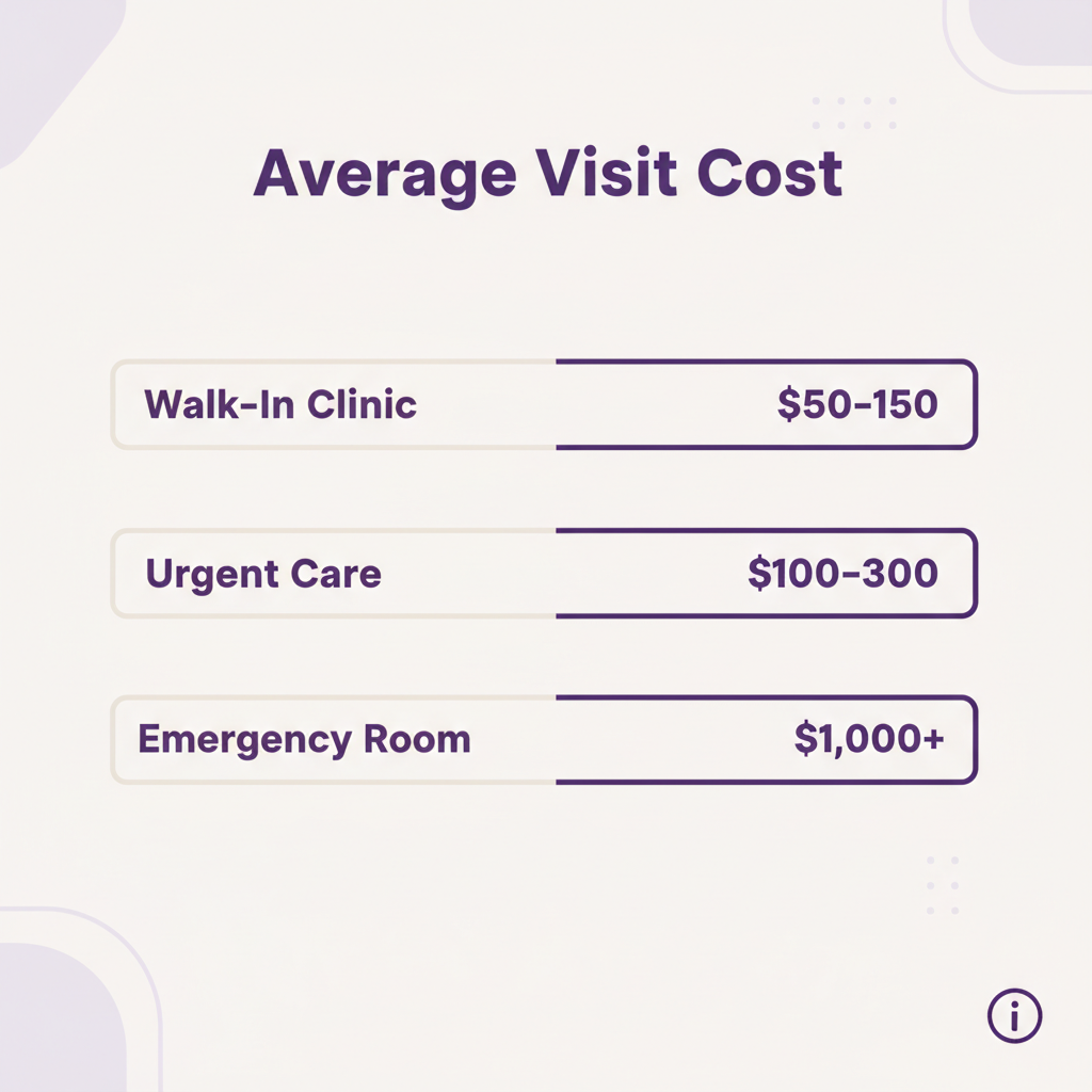 Cost comparison of urgent care versus walk-in clinic versus ER visits