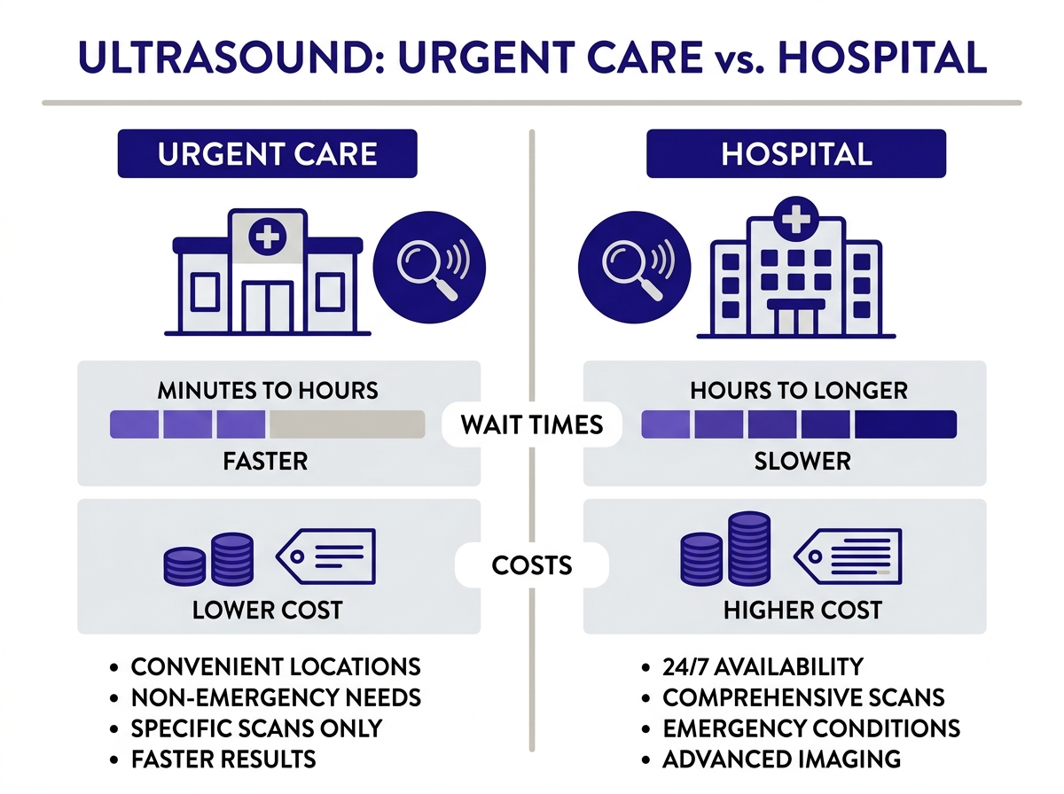 Comparison of does urgent care do ultrasounds versus hospital imaging centers