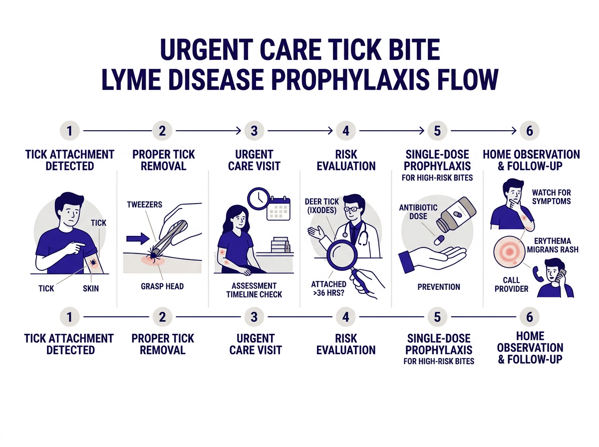 Timeline of Lyme disease symptoms after an urgent care tick bite