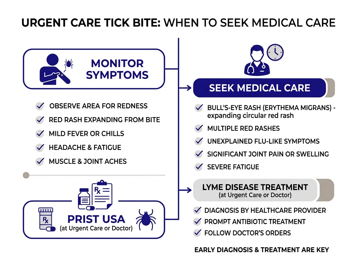 Warning signs that a tick bite needs medical attention