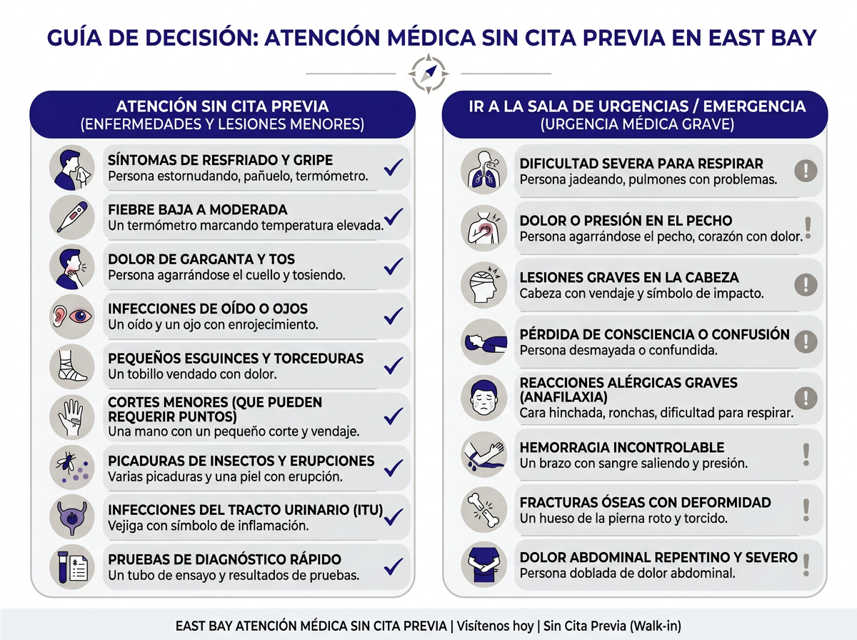 Horario del doctor sin cita previa CityHealth San Leandro lunes a domingo