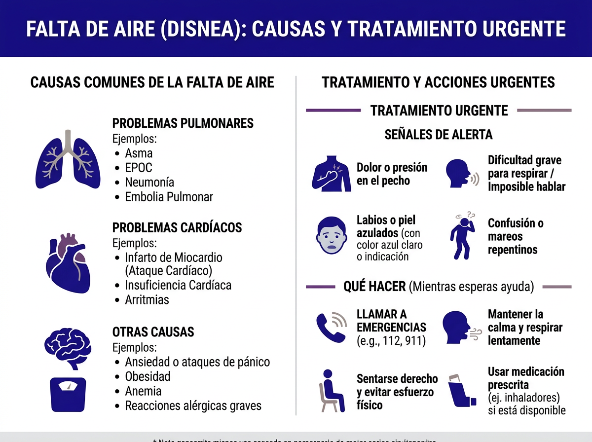 Causas de falta de aire: asma, anemia, ansiedad, infecciones, corazón