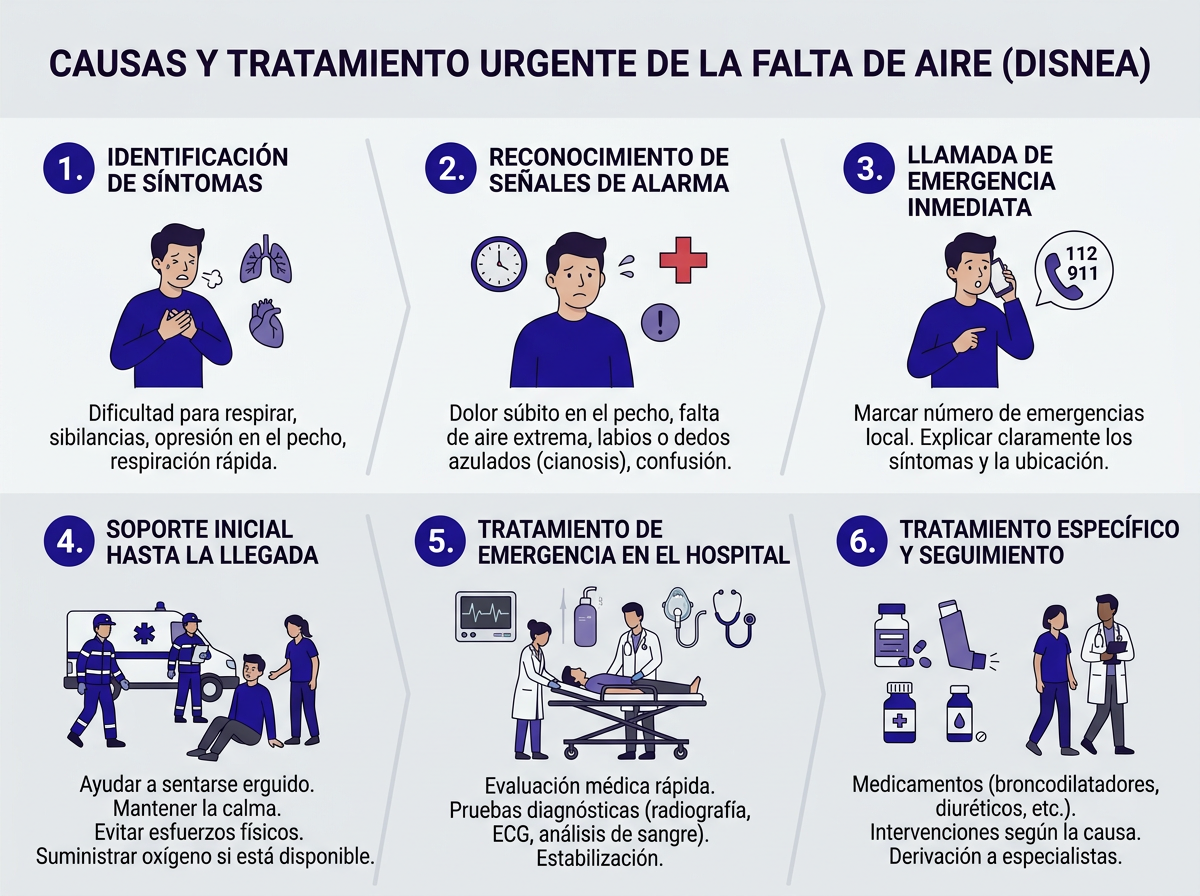 Cuándo ir al doctor por falta de aire: síntomas leves vs emergencia
