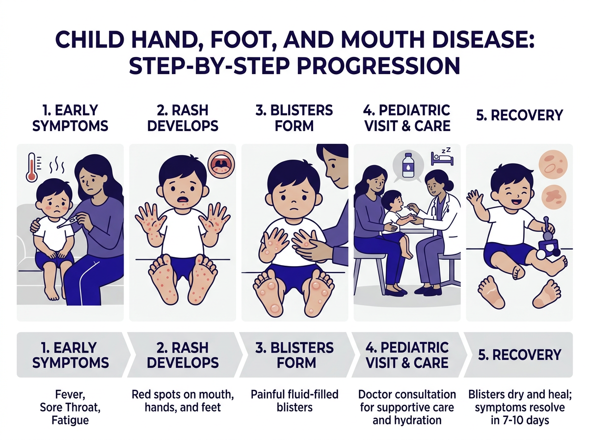 Warning signs of dehydration in children with hand foot and mouth disease