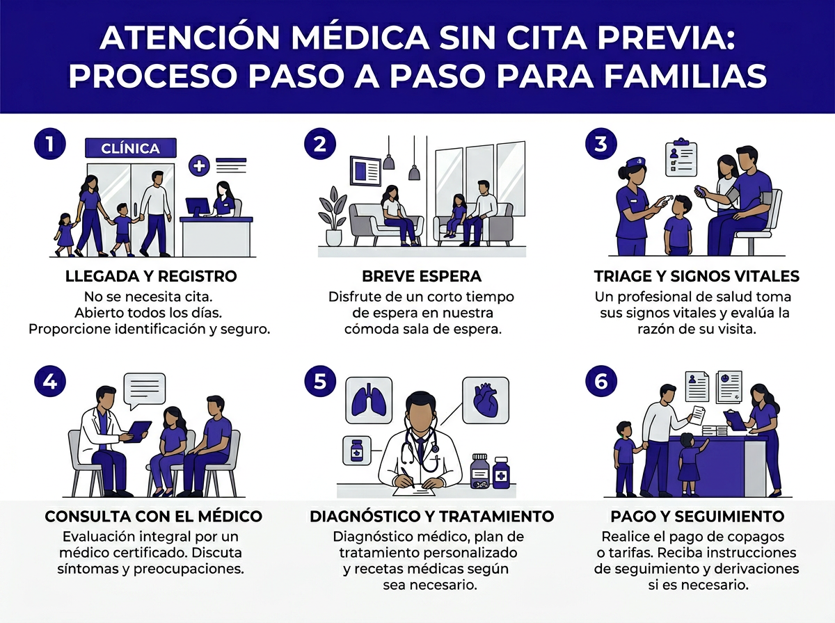 Costo de atención médica sin cita previa según tipo de seguro — tabla comparativa