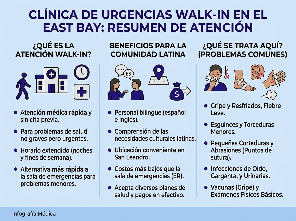 Comparación clínica de urgencias versus sala de emergencias — diagrama en español