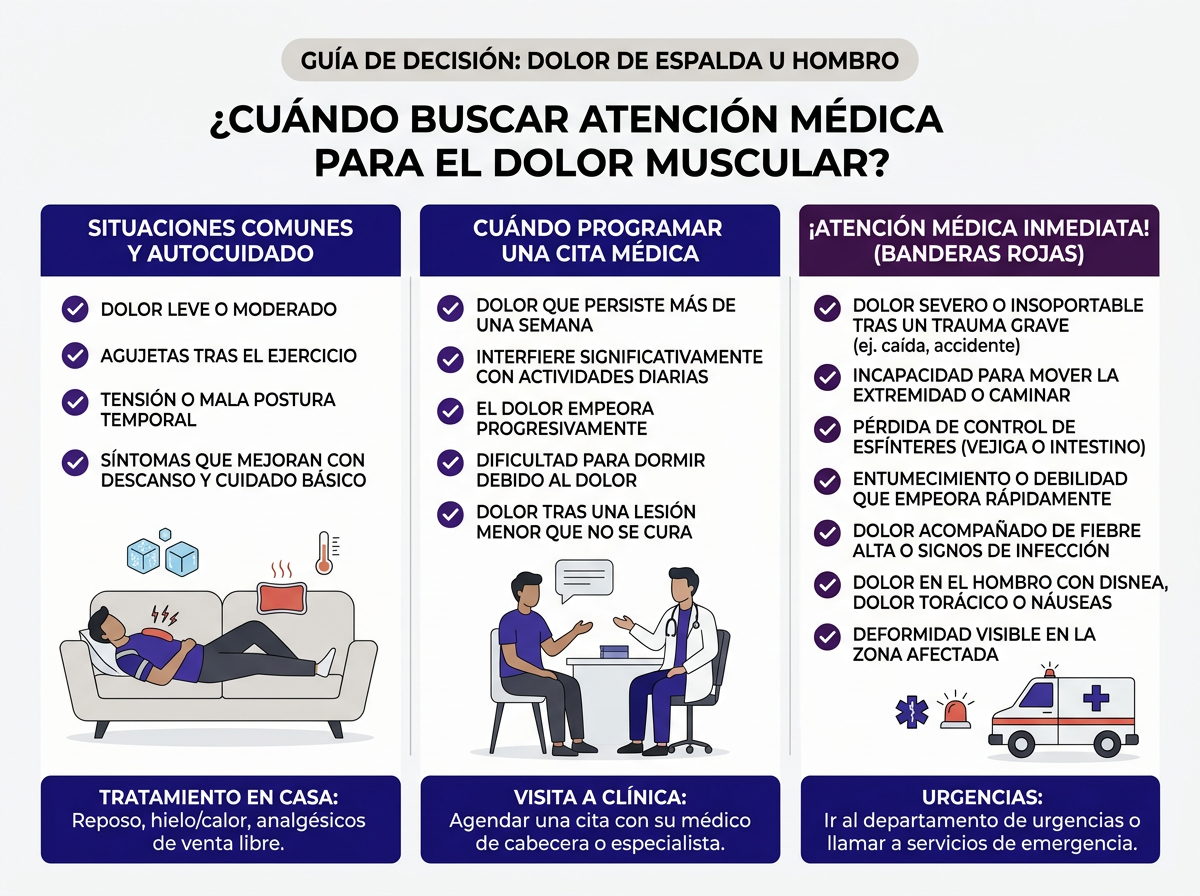 Tratamientos efectivos para el dolor muscular — infográfico en español