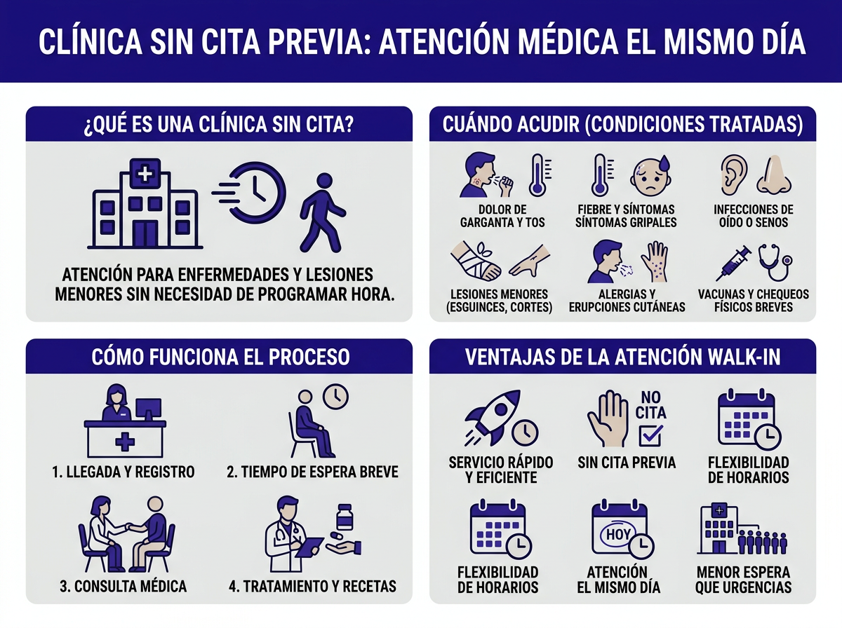 Lista de servicios que ofrece un médico sin cita previa en CityHealth