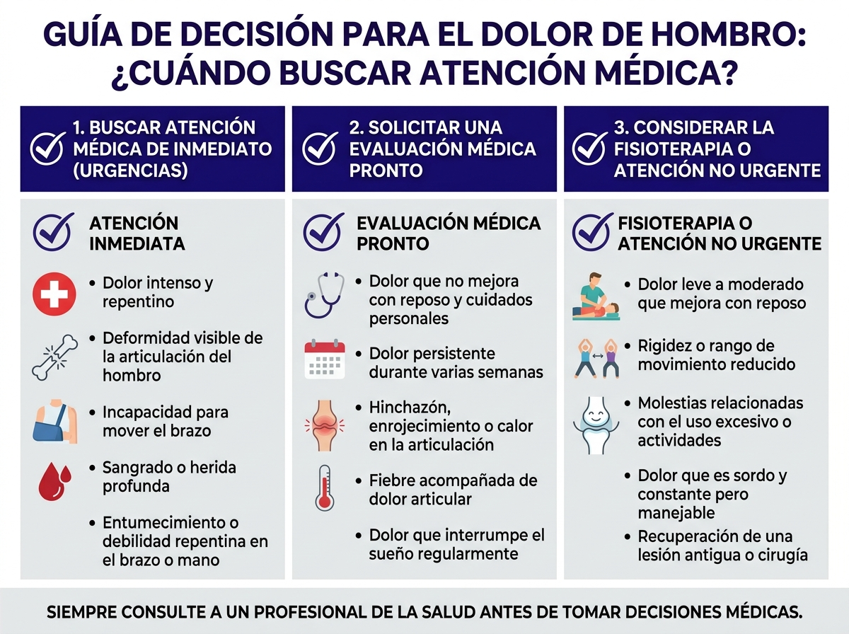Señales de alarma del dolor de hombro que requieren atención médica urgente