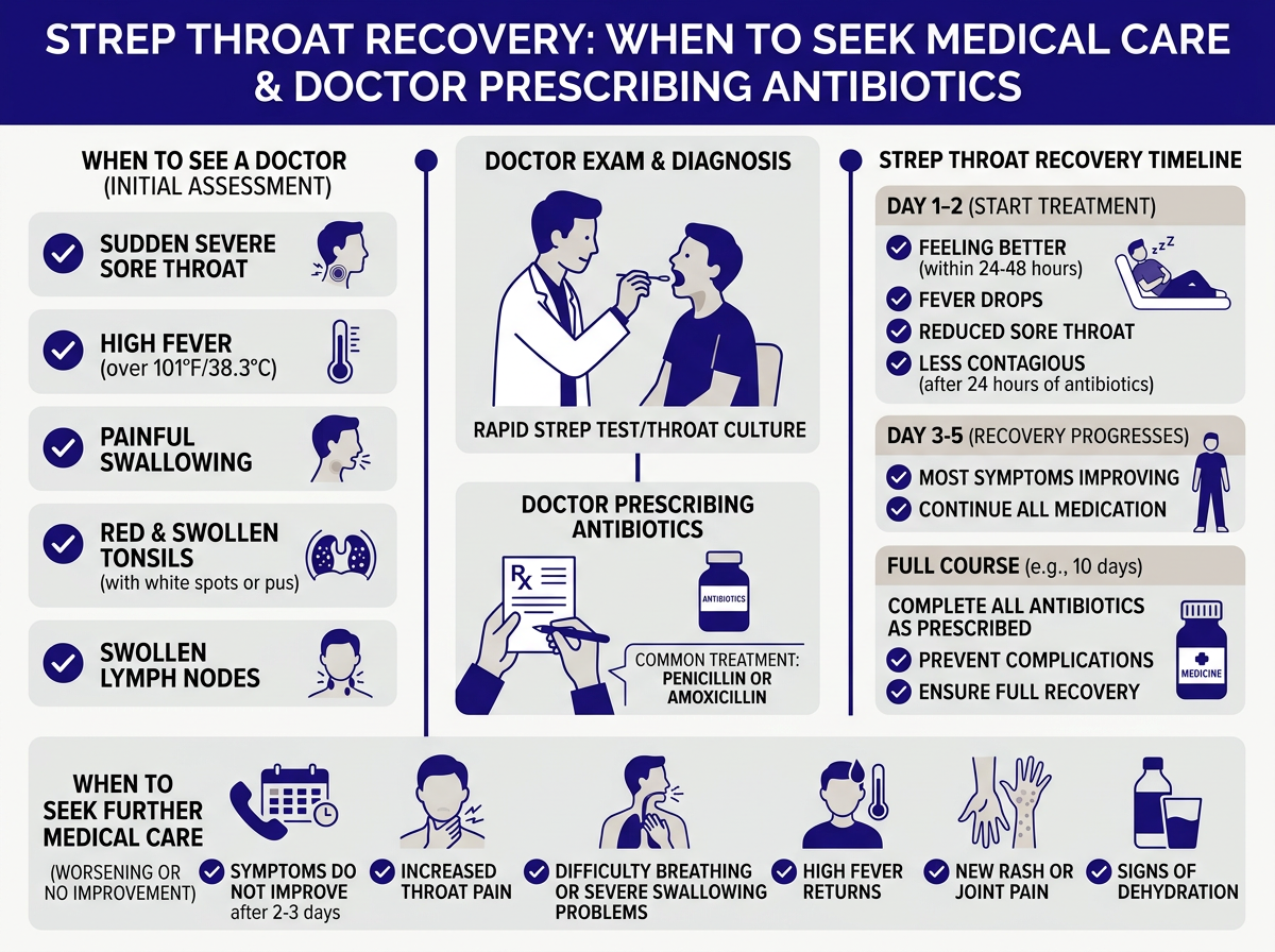 When to go back to work or school after strep throat: 24 hours after antibiotics and fever-free