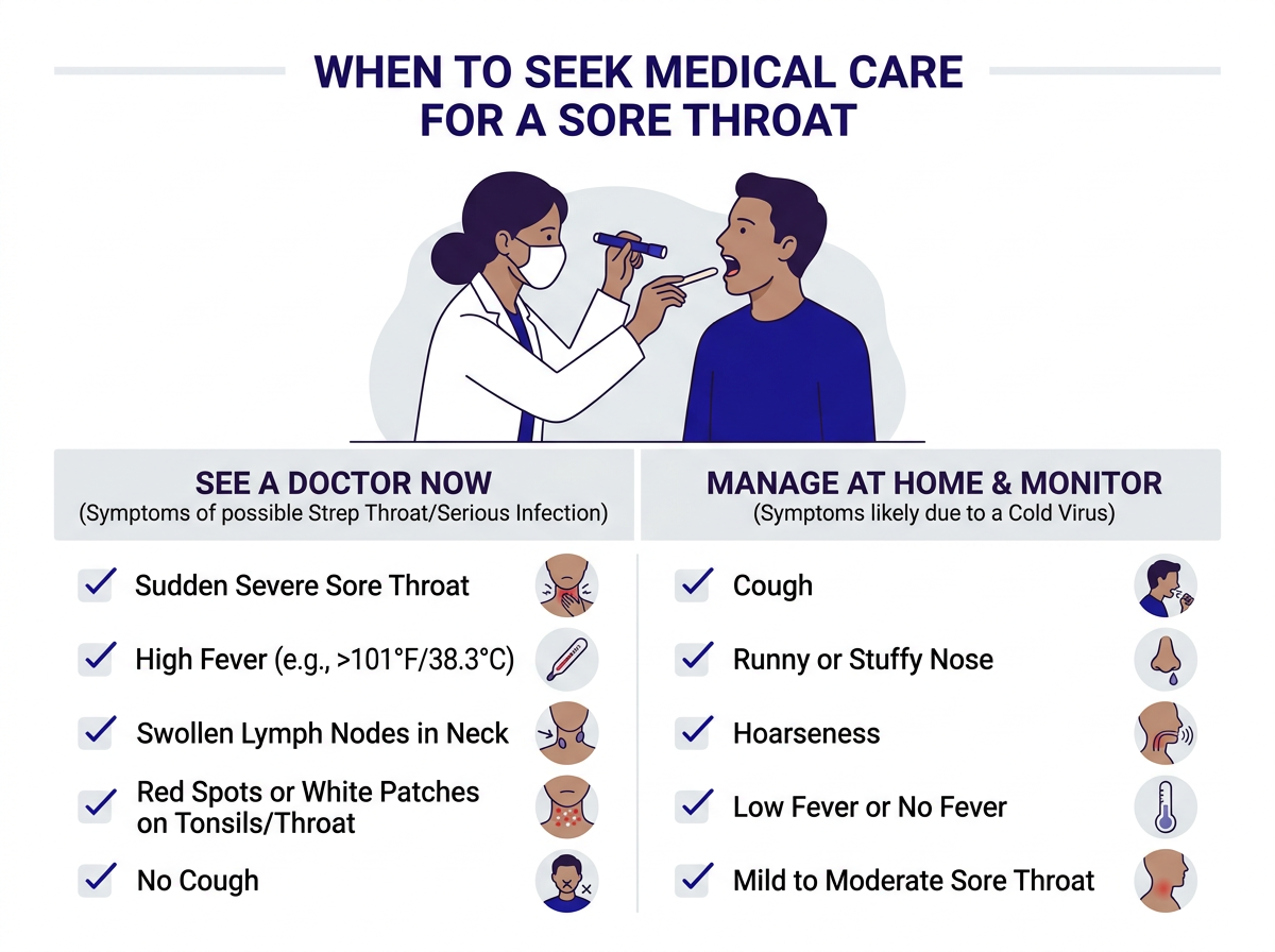 When to seek urgent care for strep throat symptoms