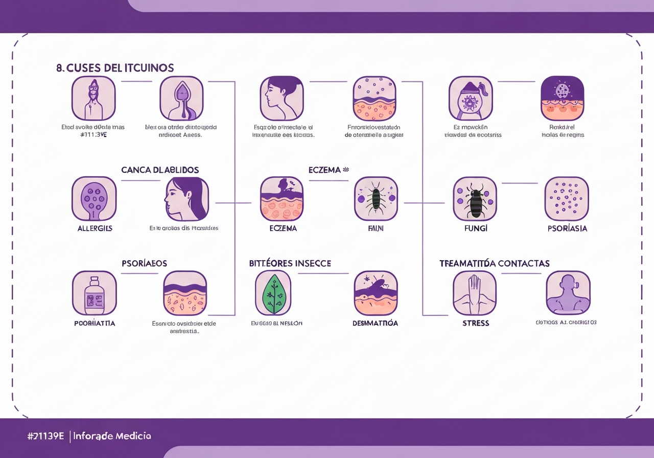 Causas más comunes de picazón en la piel: alergias, hongos, piel seca, eczema