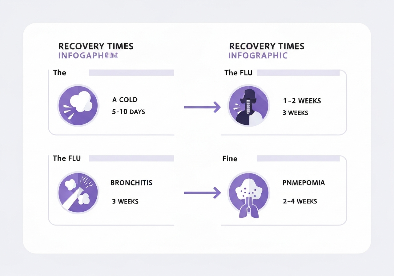 Cuánto dura tos y fiebre en adultos según causa: gripe, bronquitis, neumonía
