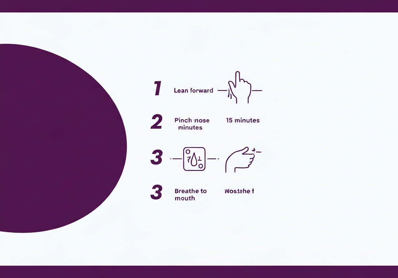 Infographic: urgent care for nosebleed — steps to stop bleeding at home